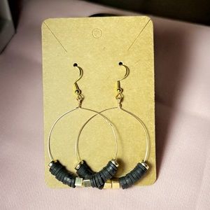 handmade dangle hoop gold earrings